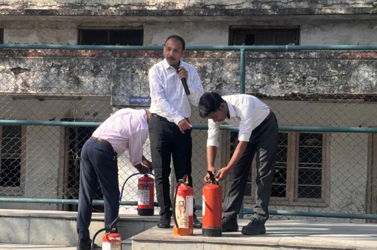 Fire Safety Mock Drill Conducted in School Assembly